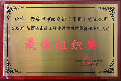 最佳組織獎，省市政工程建設優(yōu)秀質量管理小組活動